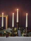 Lights4fun Ivory TruGlow LED taper candles 17cm, UK version