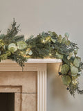 Lights4fun frosted berry and pinecone Christmas garland 2m, UK version