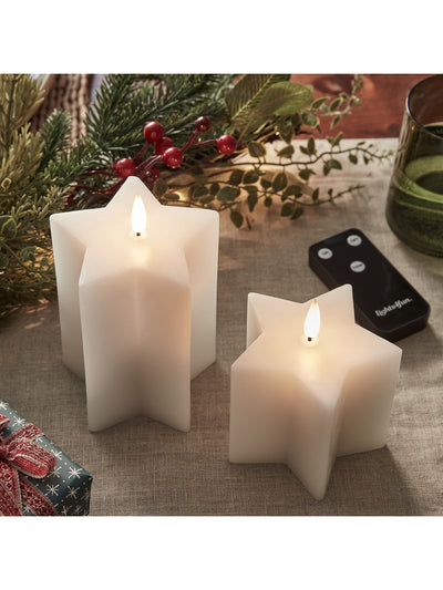 Next Lights4fun Orange TruGlow® White Star Christmas Candle Duo- Buy online at McGrocer