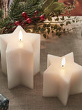 Lights4fun Orange TruGlow® White Star Christmas Candle Duo