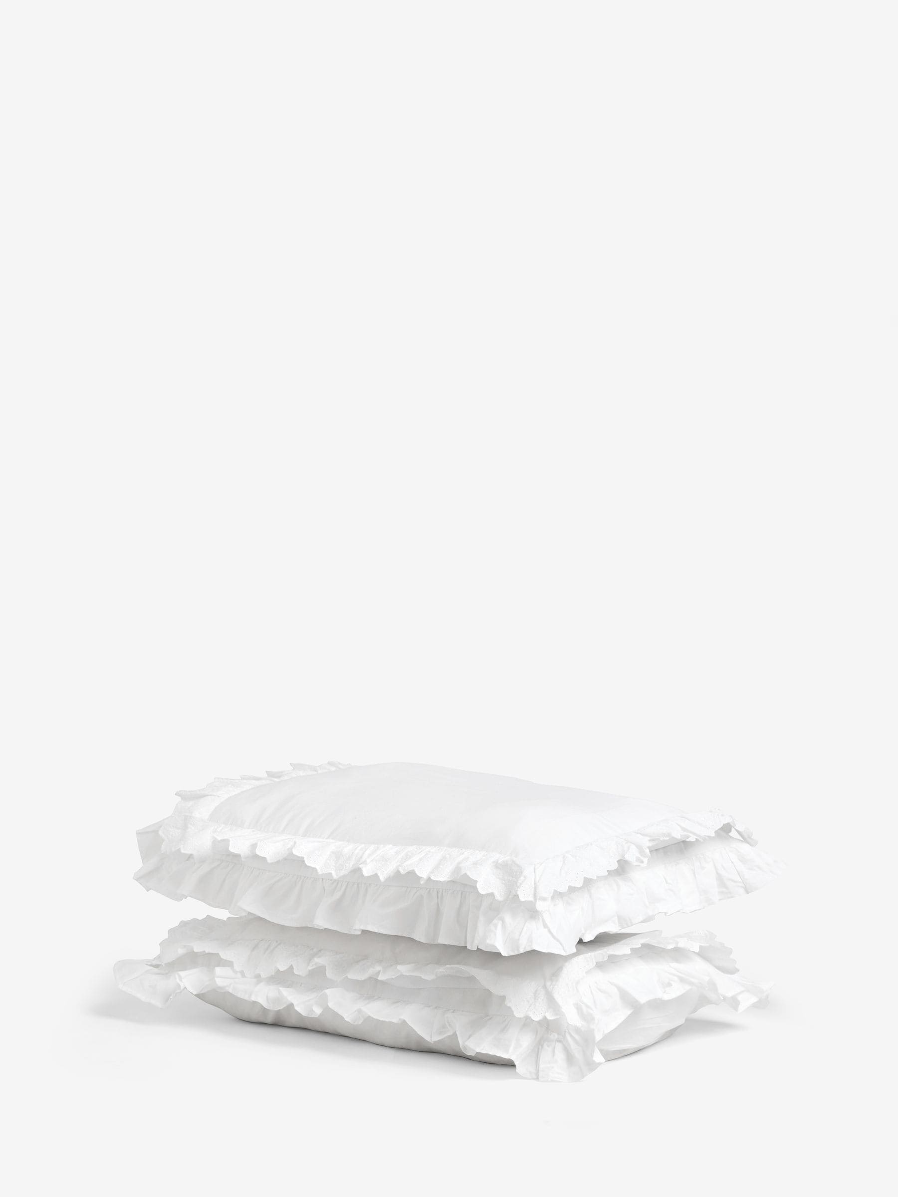 Shabby Chic by Rachel Ashwell pink broderie anglaise ruffle pillowcases set of 2 (British brand)