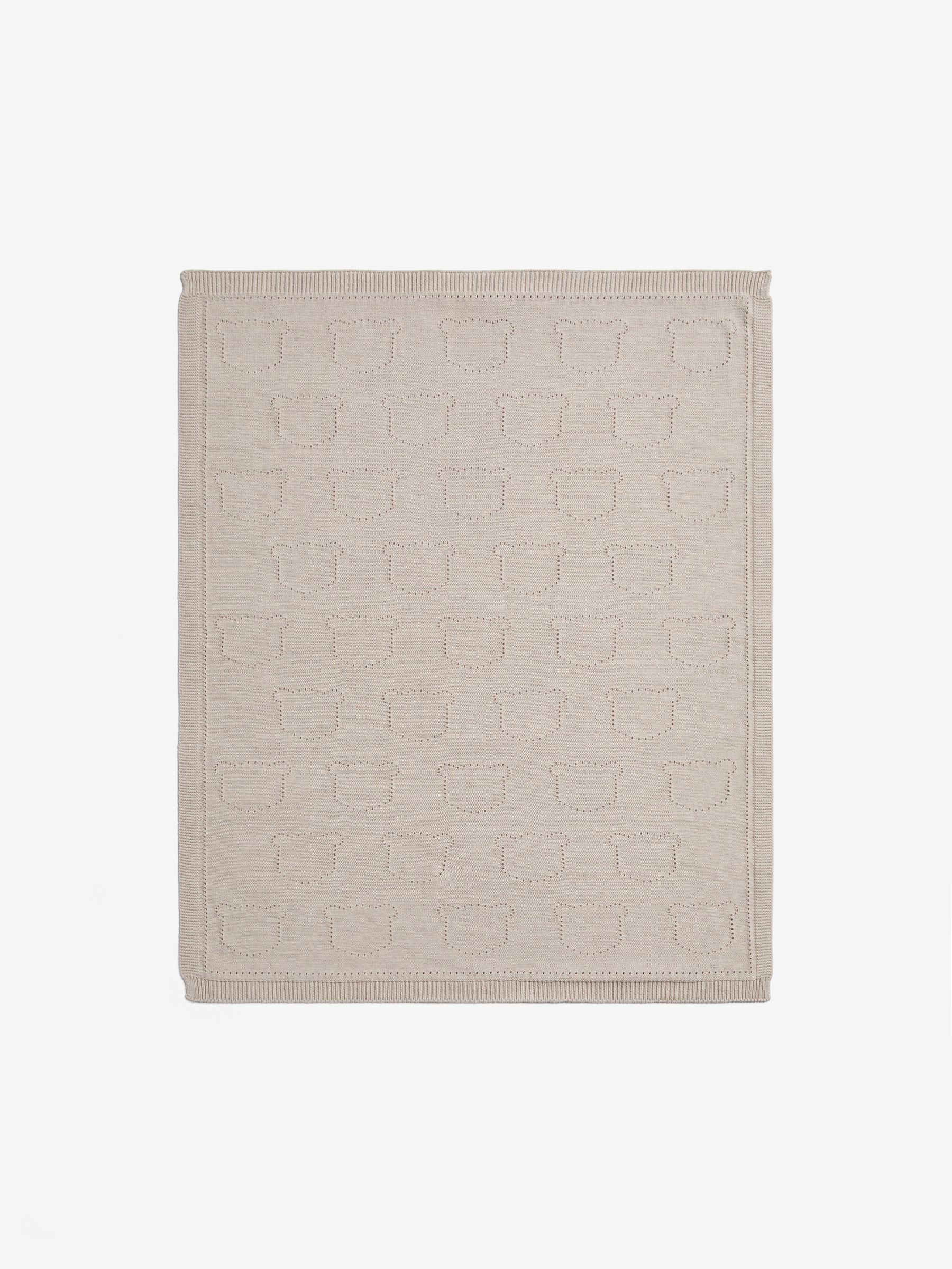 Jojo Maman Bébé bear pointelle knit baby blanket 90x70cm - British product