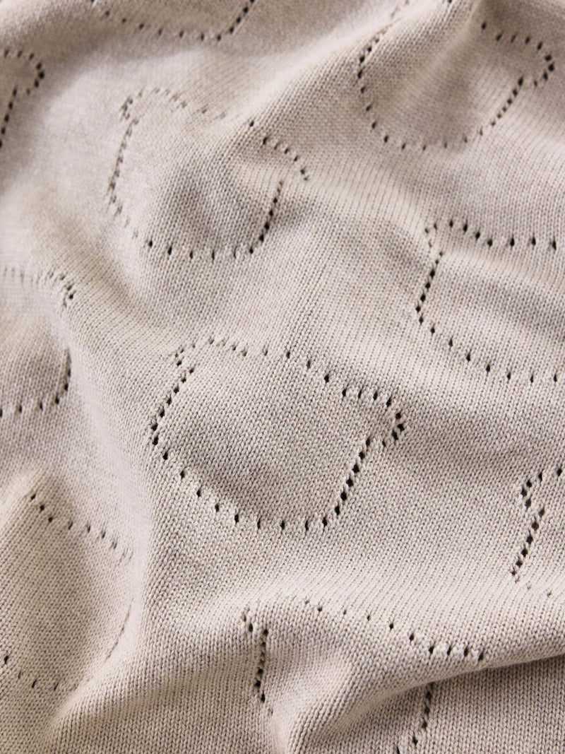 Jojo Maman Bébé bear pointelle knit baby blanket 90x70cm - British product
