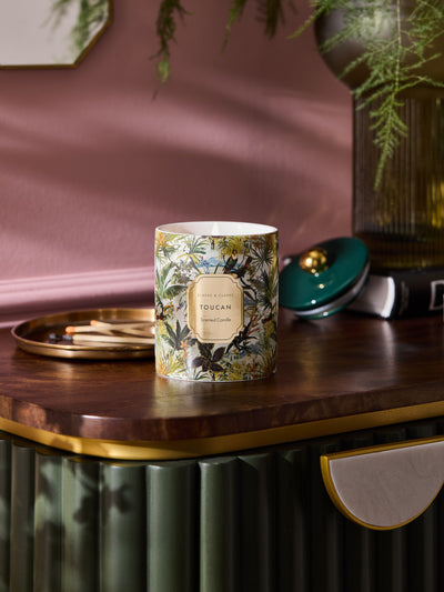 Next Clarke and Clarke Amber and Cedarwood Toucan Fragranced Candle- Buy online at McGrocer