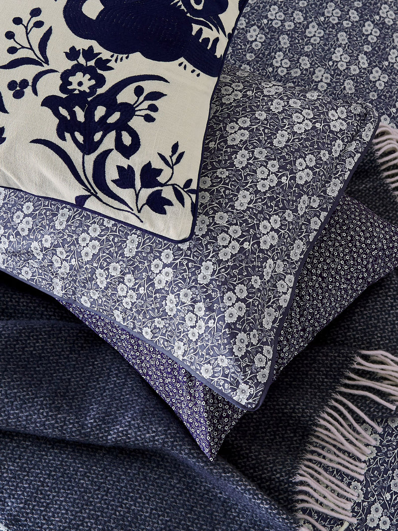 Burleigh Blue Calico duvet cover and pillowcase set - British product