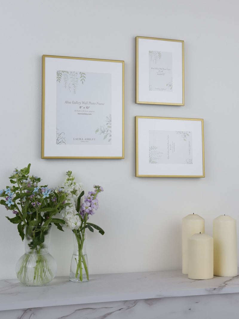 Set of 3 Gold-Effect Photo Frames with Mounts