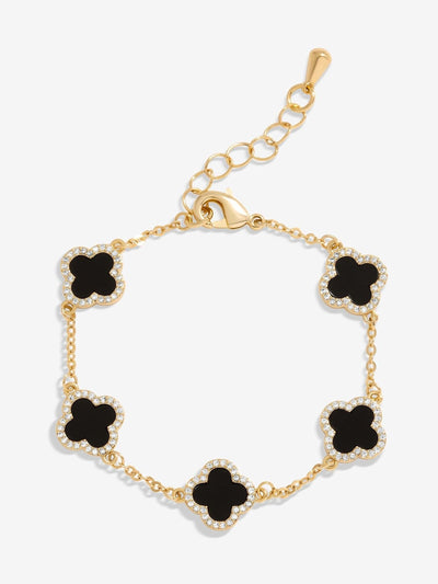 Next Jon Richard White Jet Enamel Clover Gold Plated Bracelet 178mm- Buy online at McGrocer