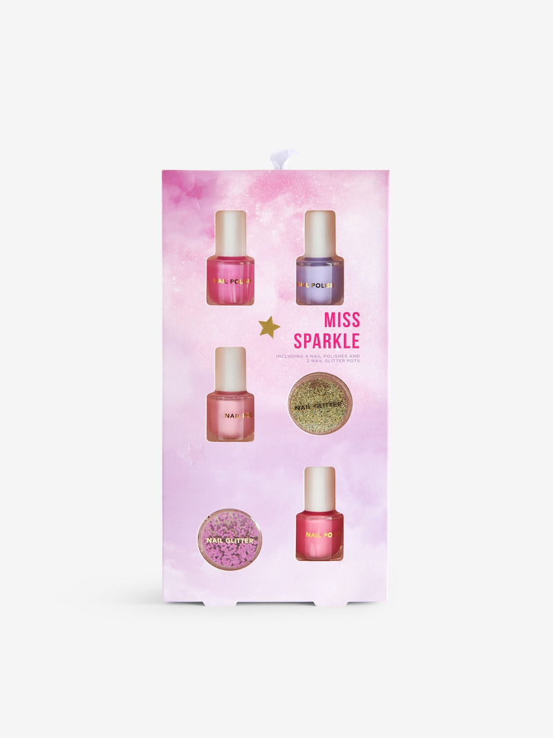 Miss Sparkle nail set with glitter pots, imported from the UK