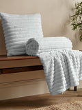 Catherine Lansfield Grey Soft and Cosy Ribbed Faux Fur Throw