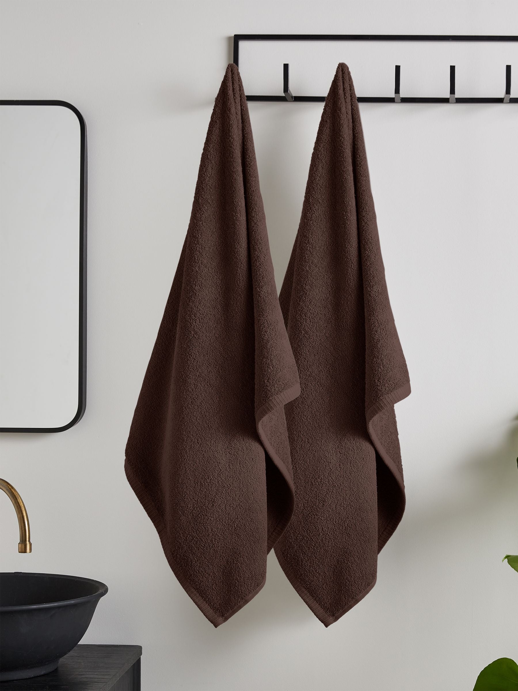 Catherine Lansfield Grey Anti Bacterial 100% Cotton Bath Sheet Towels (Set of 2, 90x140 cm)