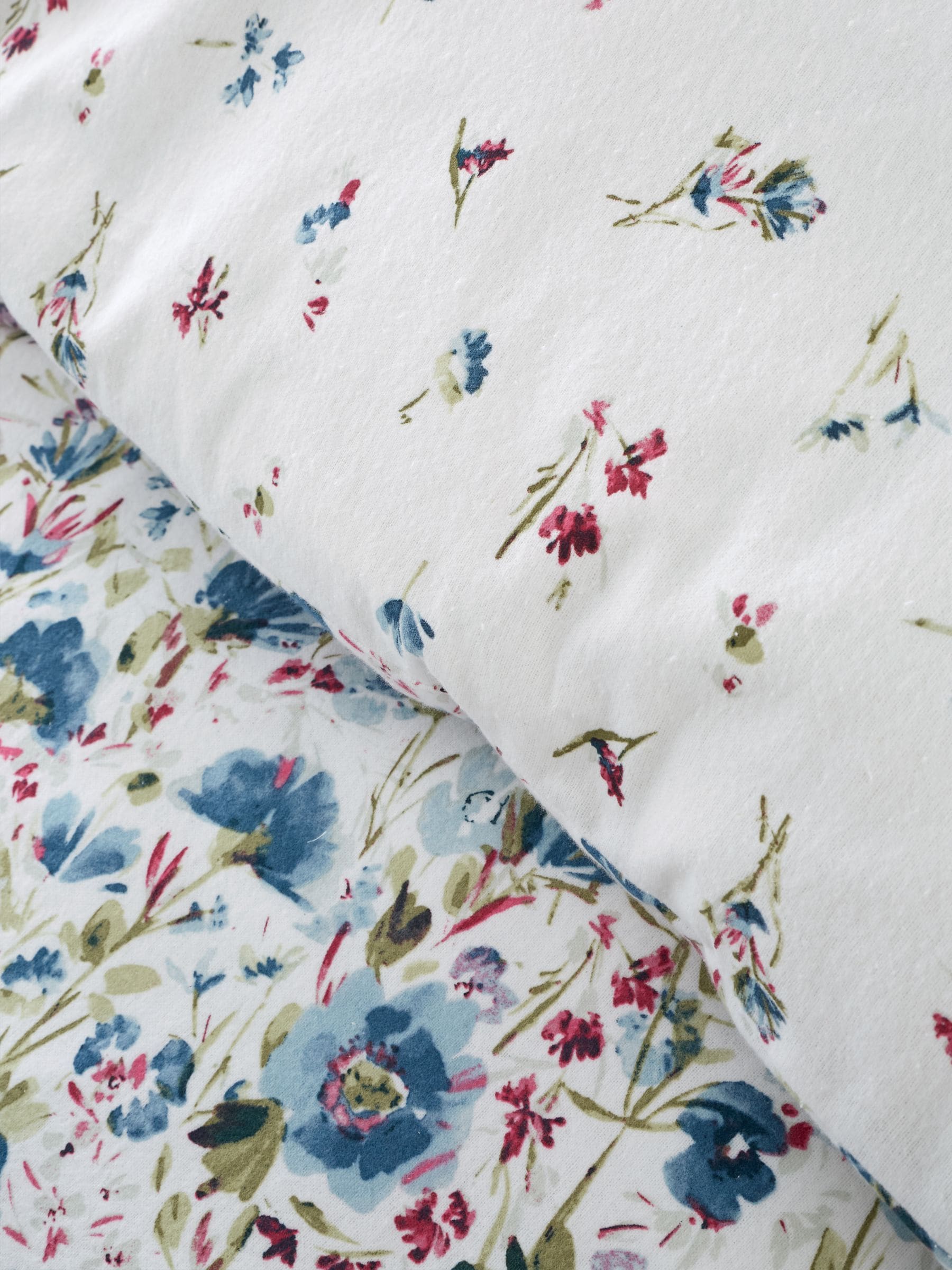 Bianca Blue Supersoft 100% Brushed Cotton Ophelia Floral Print Duvet Cover Set