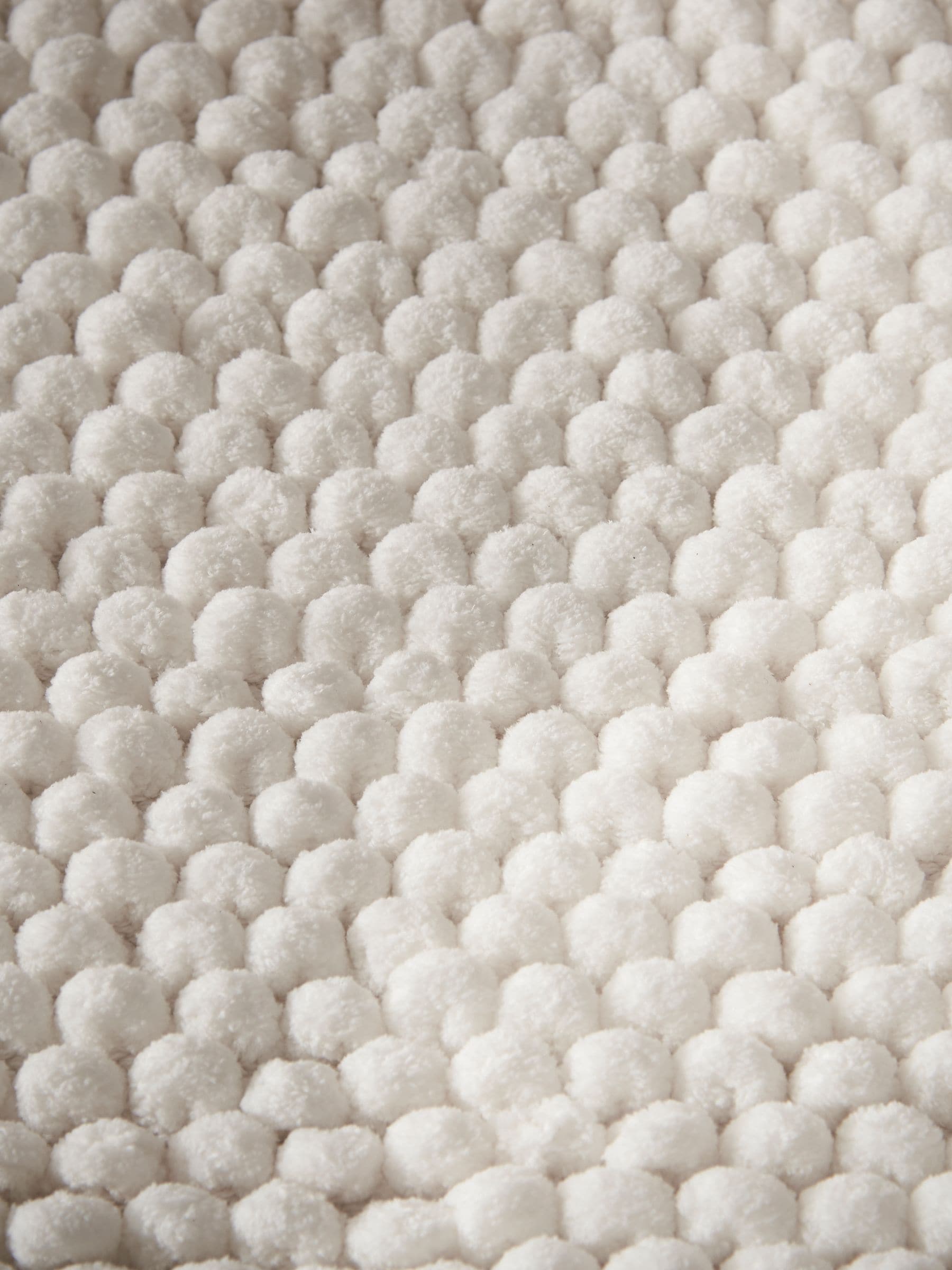 Bianca white aspen bobble bath mat 50x80cm, imported from the UK