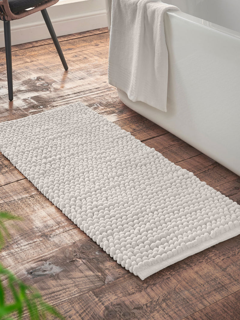Bianca Black Aspen Bobble Long Bath Mat Runner