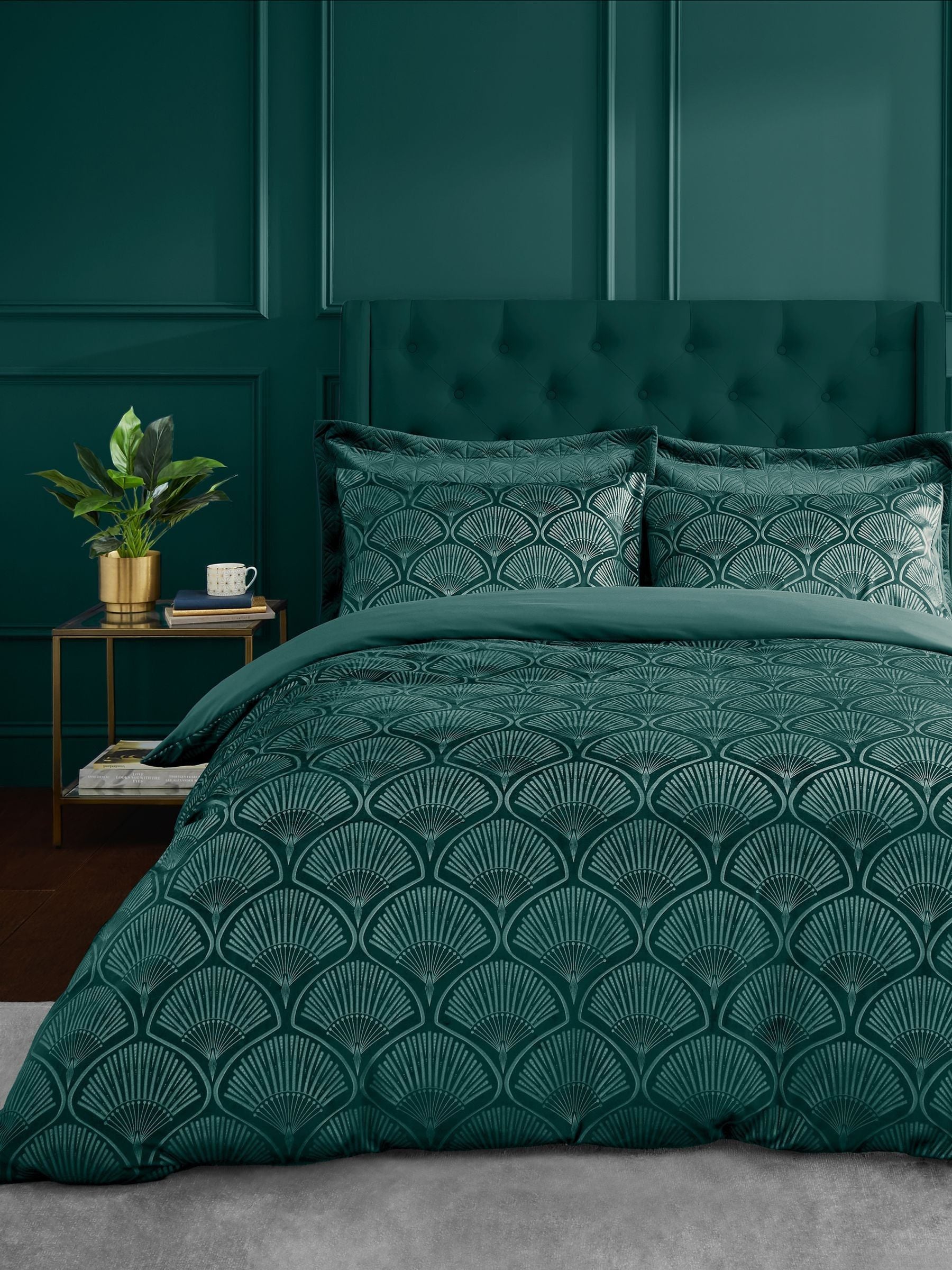Catherine Lansfield teal green duvet cover set - British product