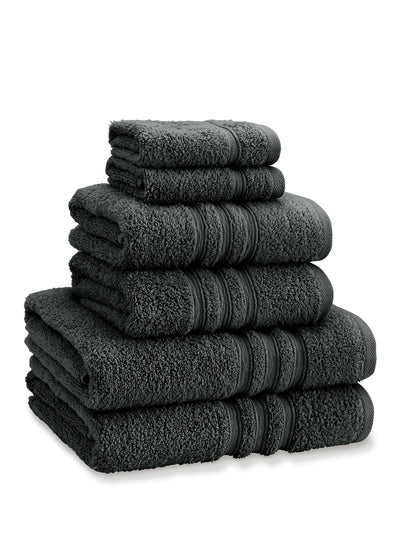 Next Catherine Lansfield 6 Piece Charcoal Grey Zero Twist 100% Cotton Towel Set- Buy online at McGrocer