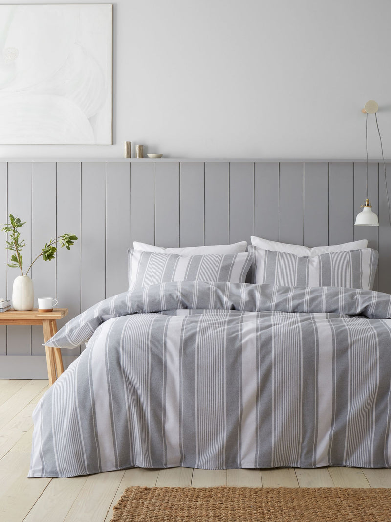 Bianca silver grey duvet cover set - British product