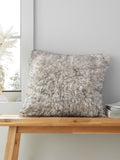 Catherine Lansfield silver grey faux fur cushion 45x45cm - British product