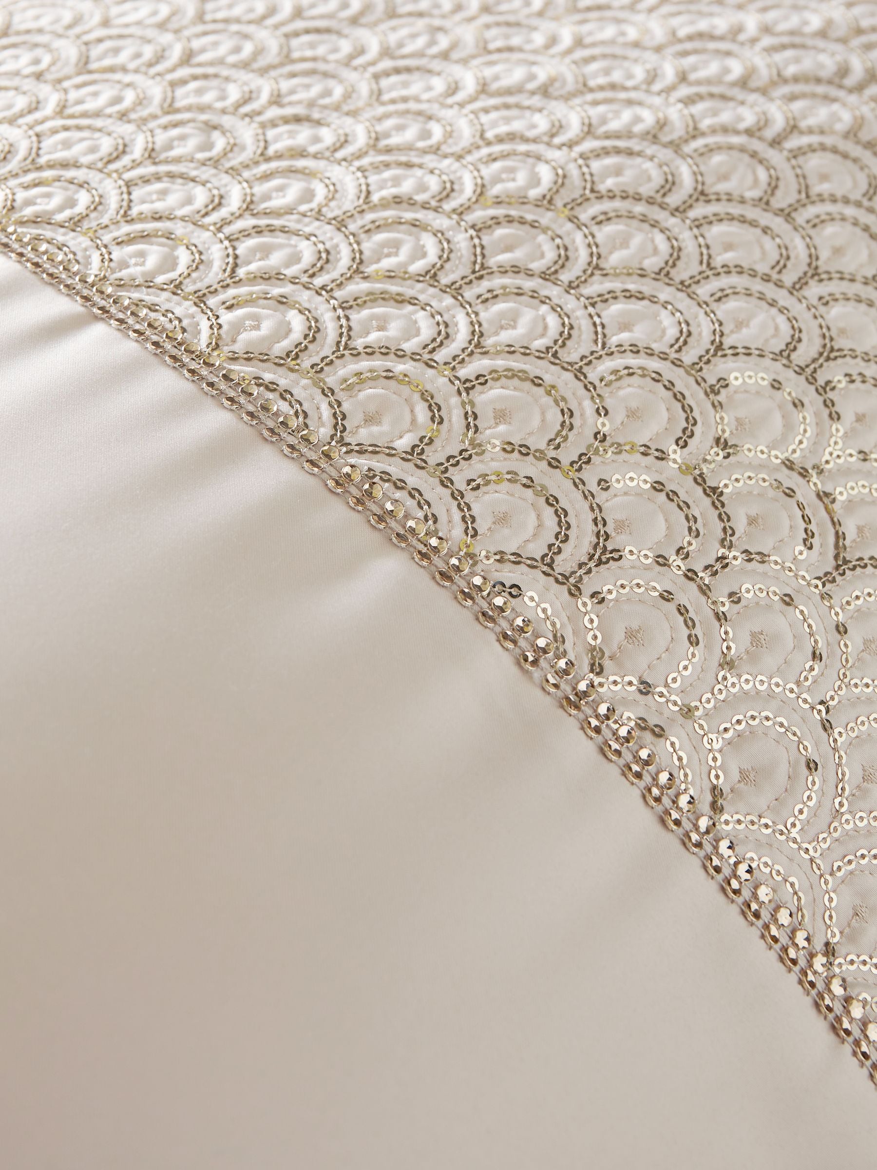 Catherine Lansfield Champagne Deco Sequin Glamour Duvet Cover Set - British product