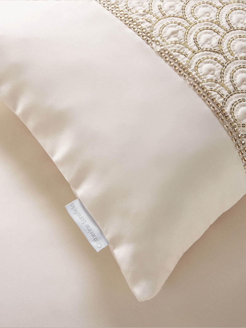 Catherine Lansfield Champagne Deco Sequin Glamour Duvet Cover Set - British product