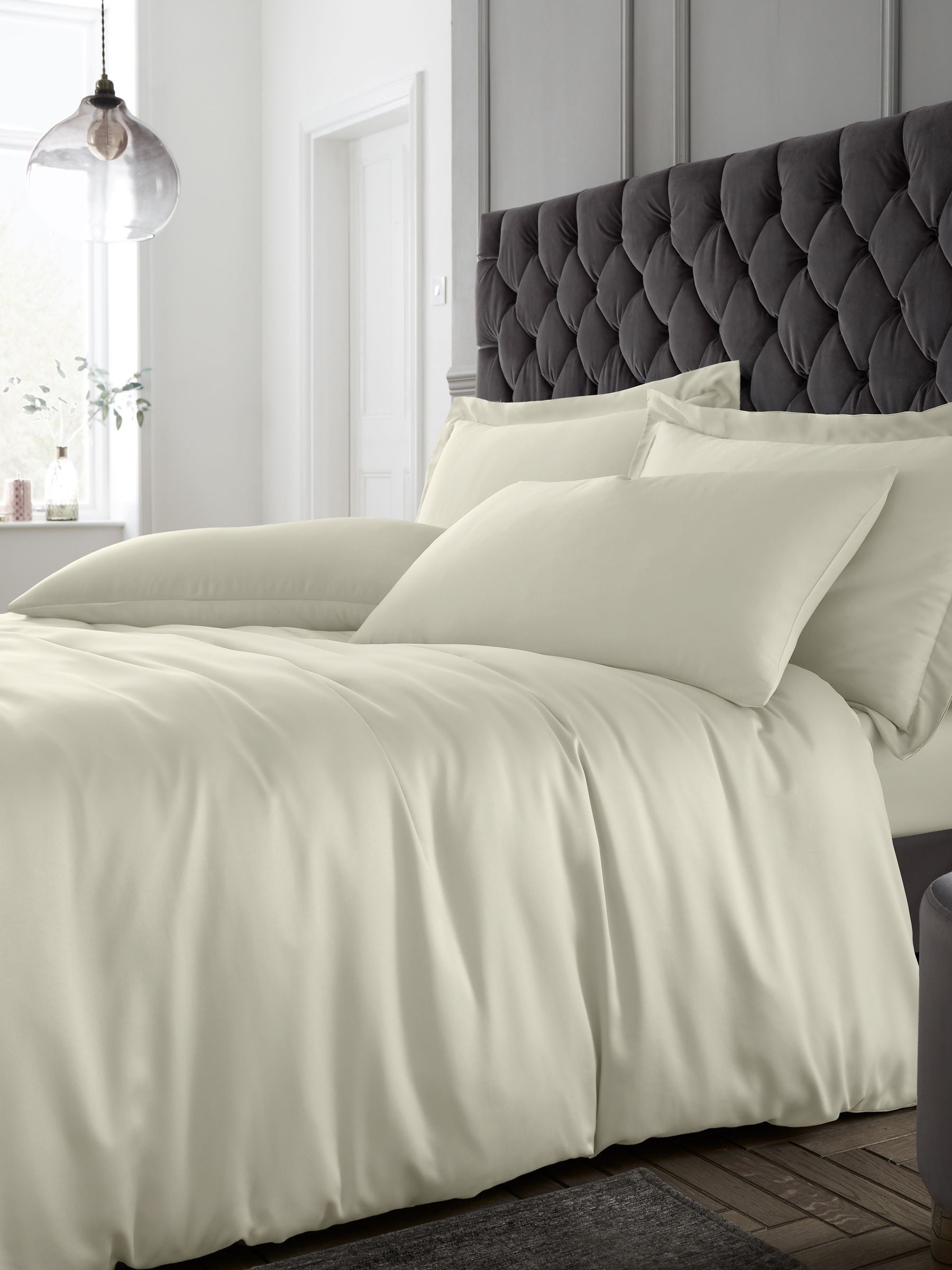 Catherine Lansfield Champagne Satin Duvet Cover Set - British product