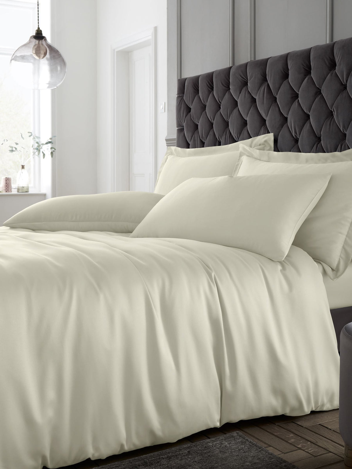 Catherine Lansfield Champagne Satin Duvet Cover Set - British product