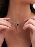 Jon Richard black tone jet clover pendant necklace, UK version