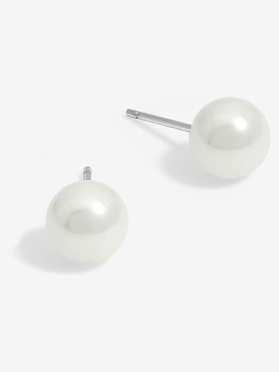 Next Boucles d'oreilles à clous perle Simply Silver argentées 925 en argent sterling de 8 mm - Achetez en ligne chez McGrocer