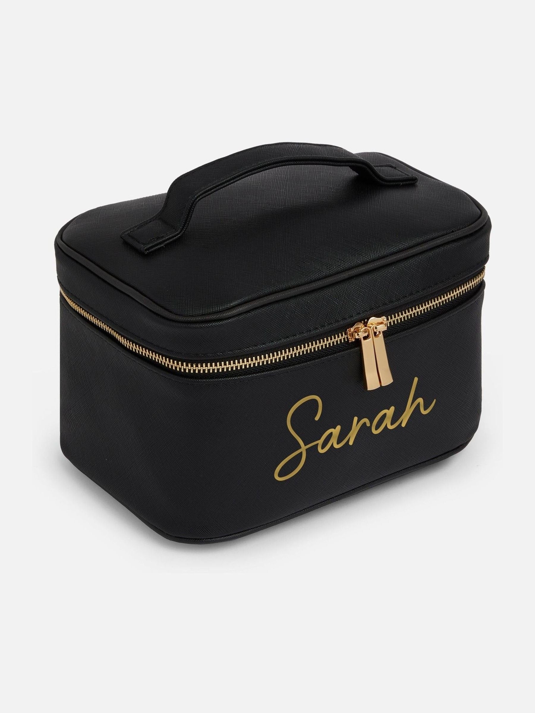 Dollymix personalisable black leather vanity case, UK version