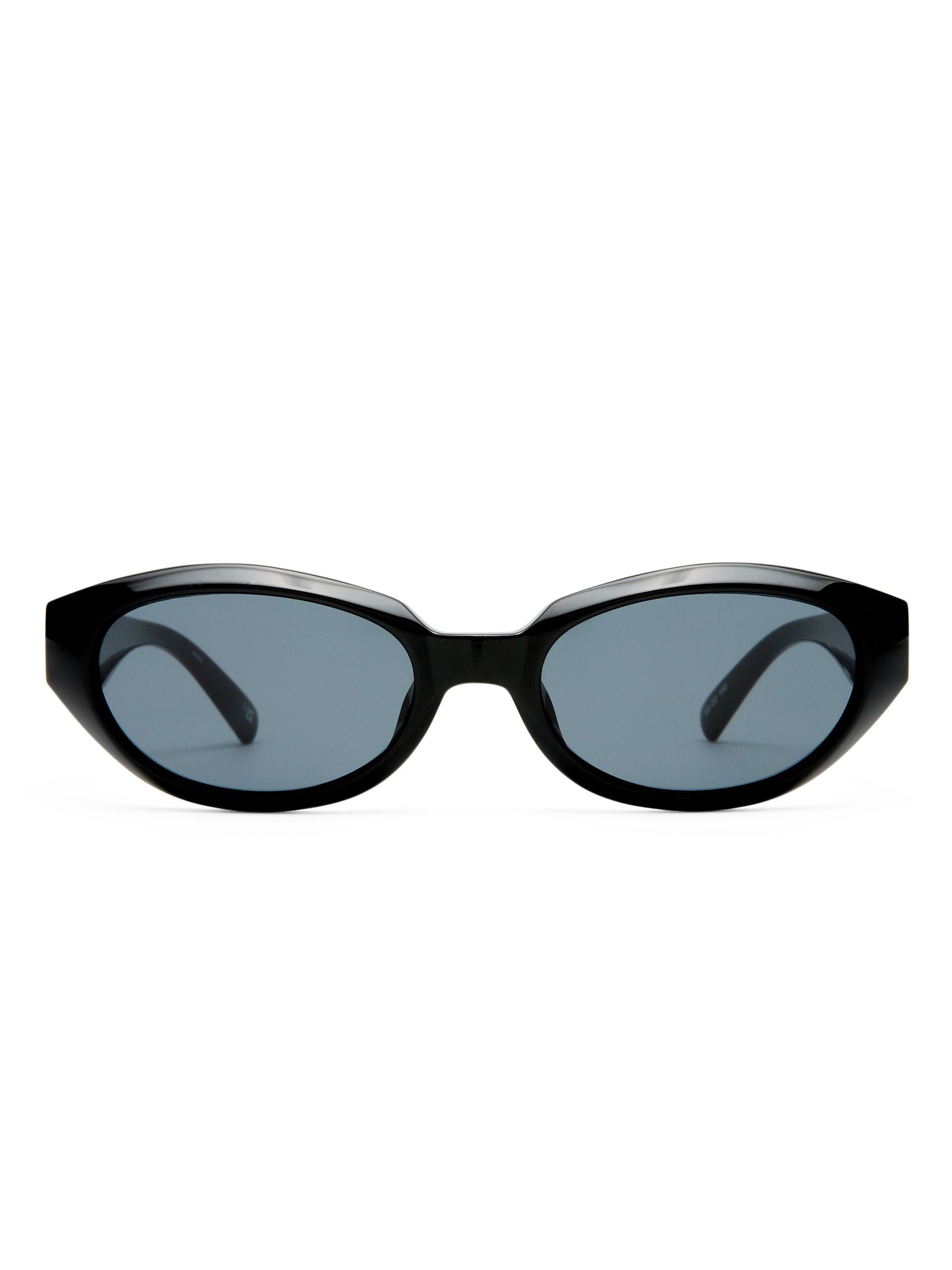 Le Specs Le Bijou black oval sunglasses smoke lenses, imported from the UK
