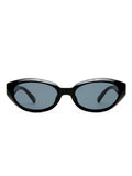 Le Specs Le Bijou black oval sunglasses smoke lenses, imported from the UK