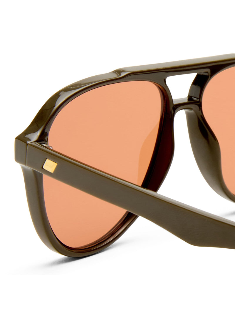 Le Specs Tragic Magic green aviator sunglasses (British brand)