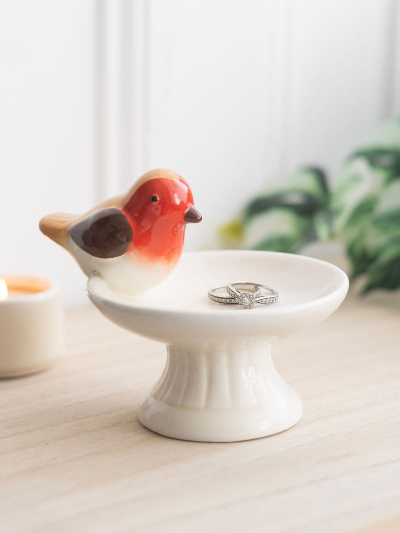 Something Different robin bird bath trinket dish, UK version