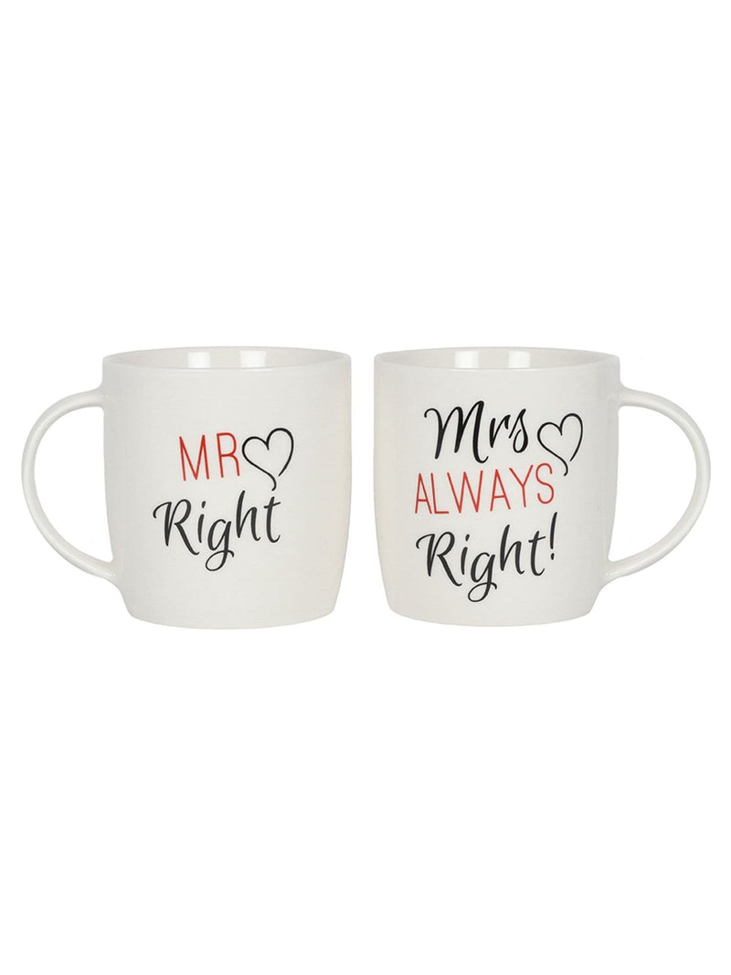 Something Different Mr and Mrs Right couples mugs, imported from the UK