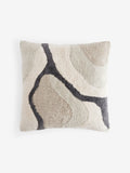 Black white abstract berber river cushion 50x50cm, UK version
