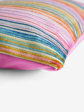 Bright cut velvet stripe cushion 40x59cm (British brand)