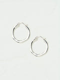Hoop Earrings in Silver Tone with Hammered Finish