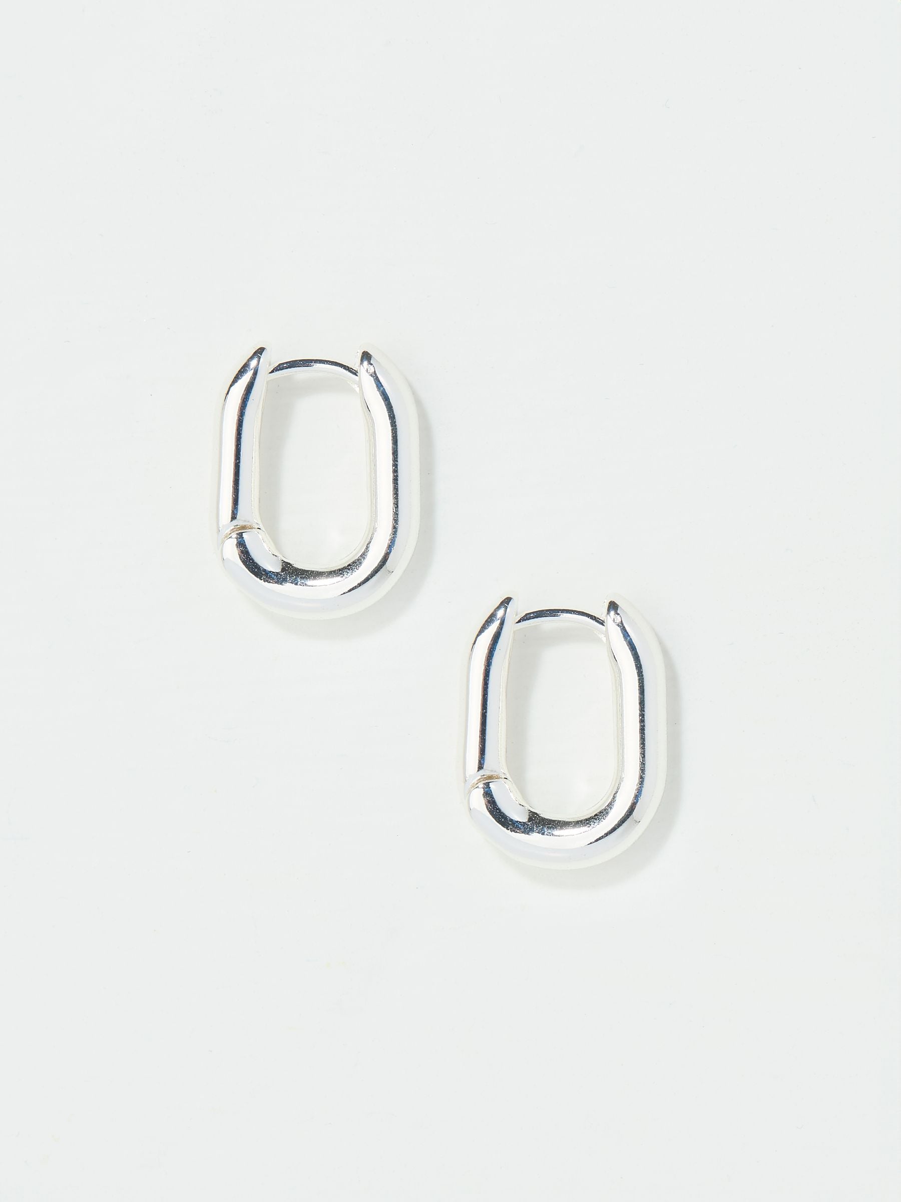 FatFace silver tone oval huggie hoop earrings - British product