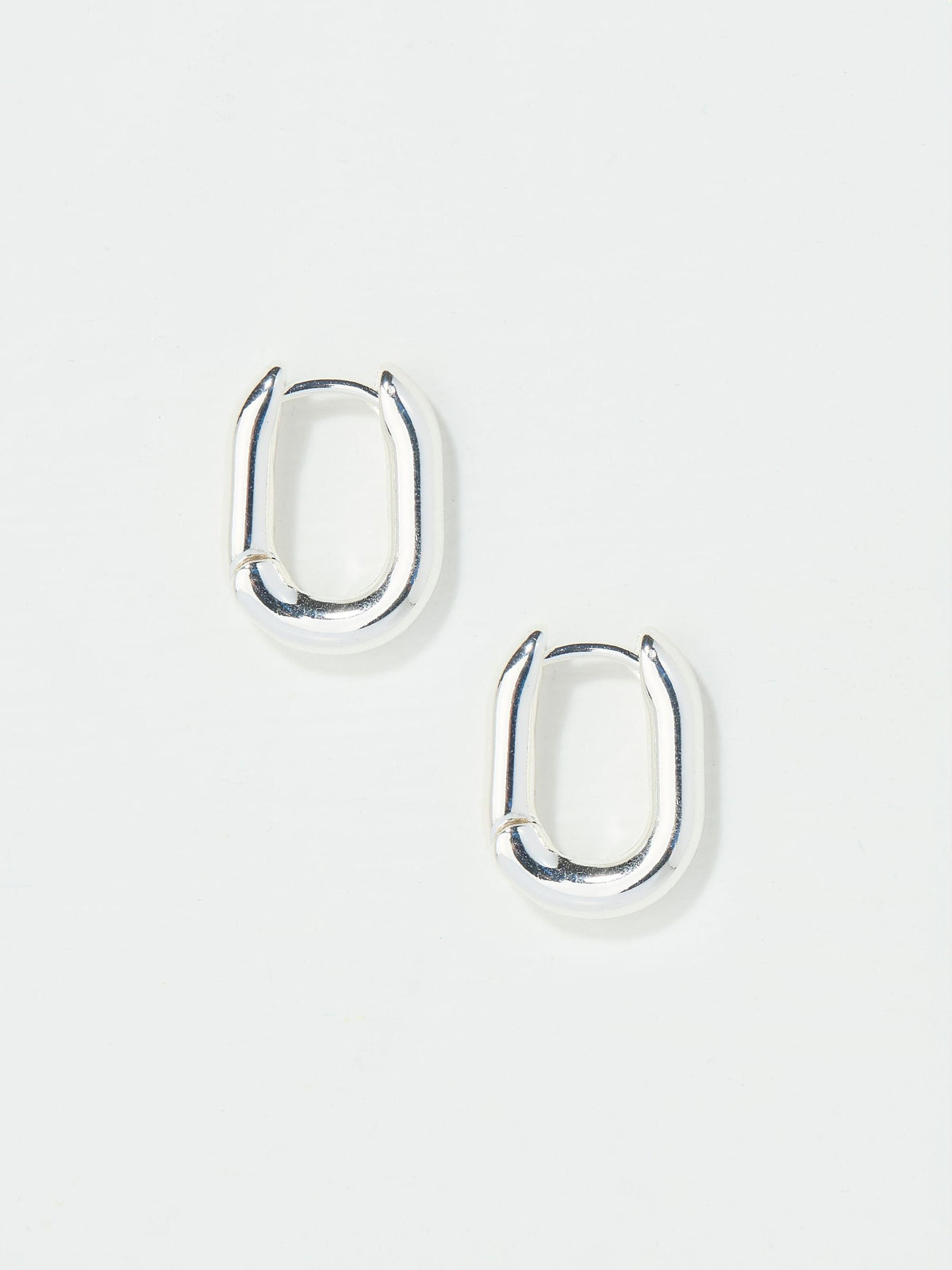 FatFace silver tone oval huggie hoop earrings - British product
