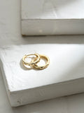 FatFace gold tone gem huggie hoops earrings 1.5cm width - British product