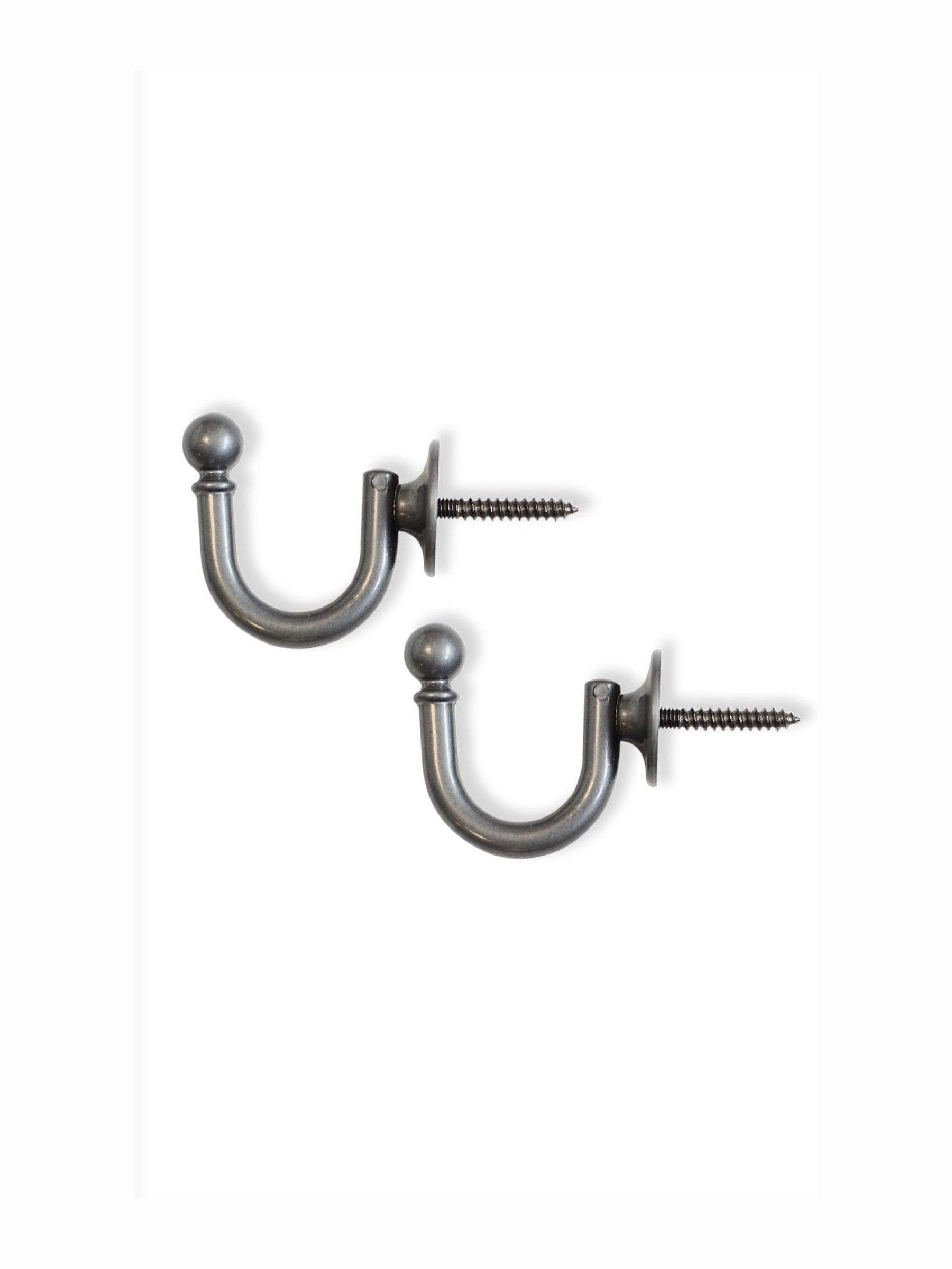 Laura Ashley brass ball end curtain hooks pair, imported from the UK