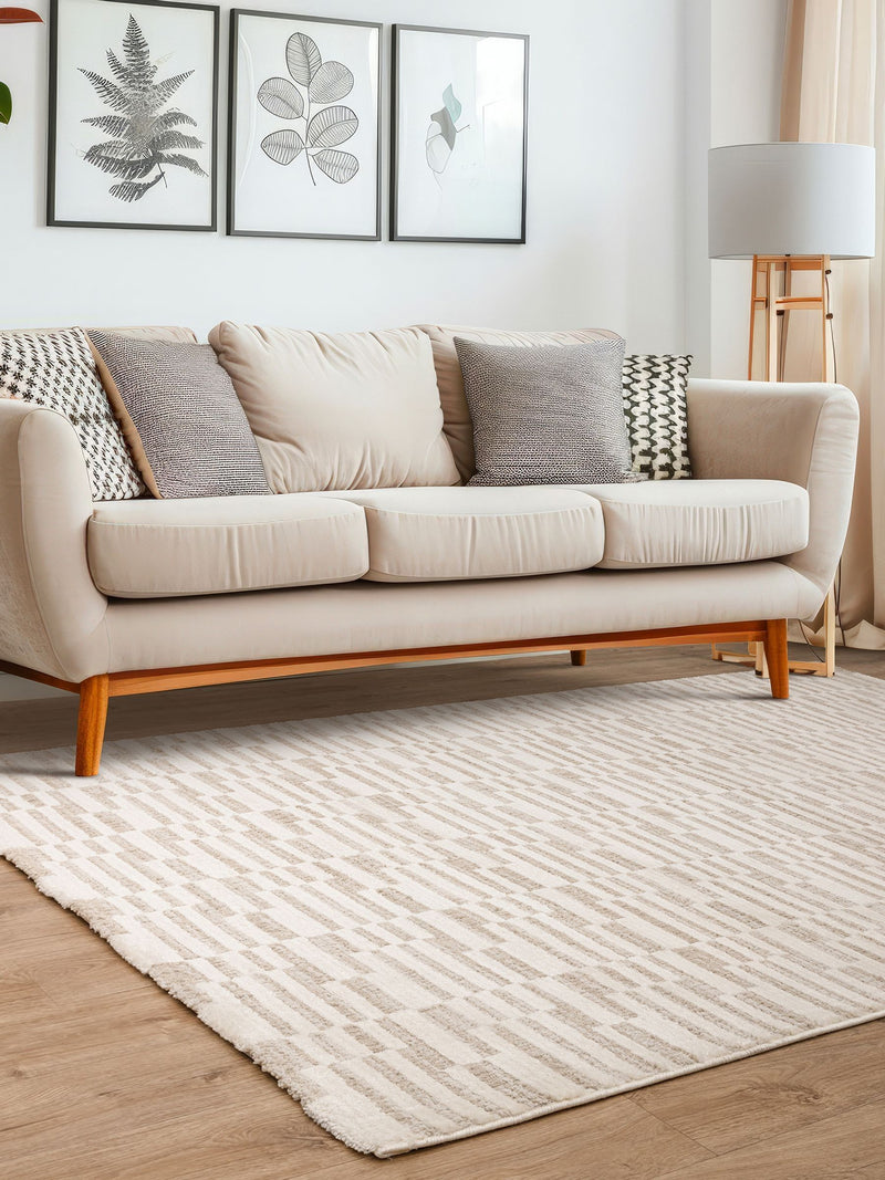 THE RUG EDIT Cream Axel Grid Rug