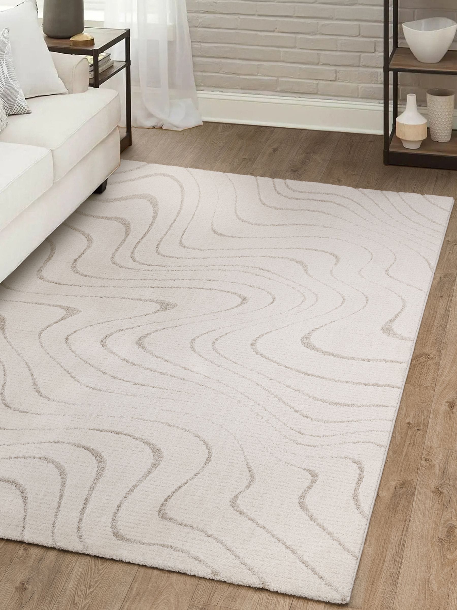 THE RUG EDIT Cream Axel Wave Rug