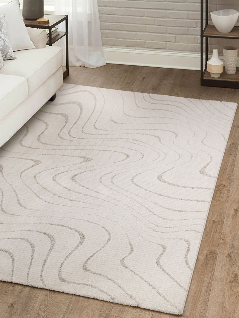 THE RUG EDIT Cream Axel Wave Rug