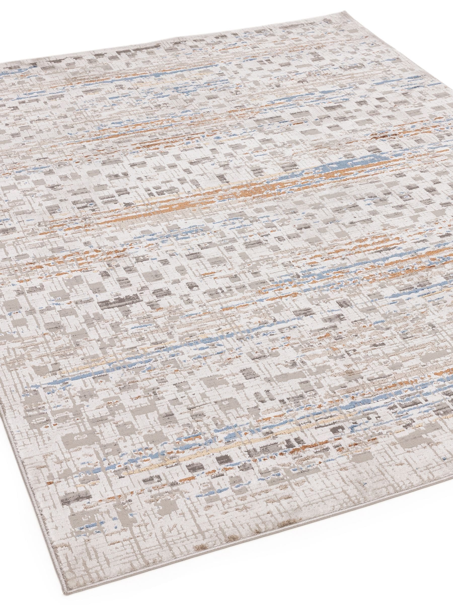 Rug Edit Metallic Miro Grid rug, imported from the UK