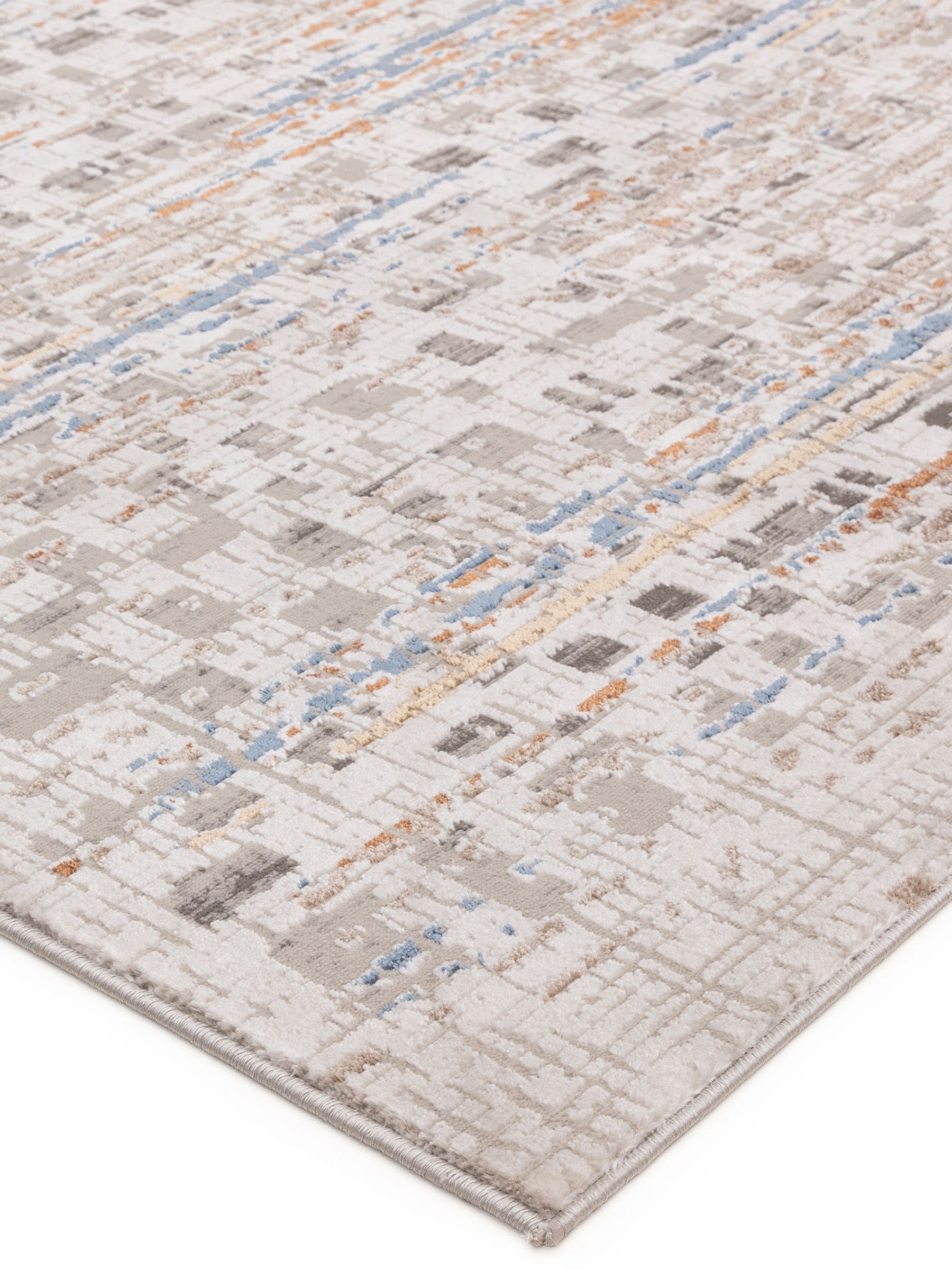 Rug Edit Metallic Miro Grid rug, imported from the UK