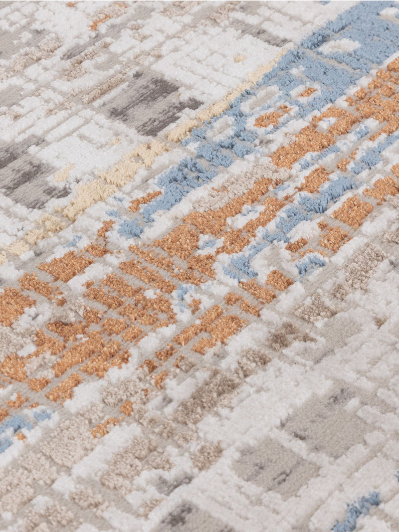 Rug Edit Metallic Miro Grid rug, imported from the UK
