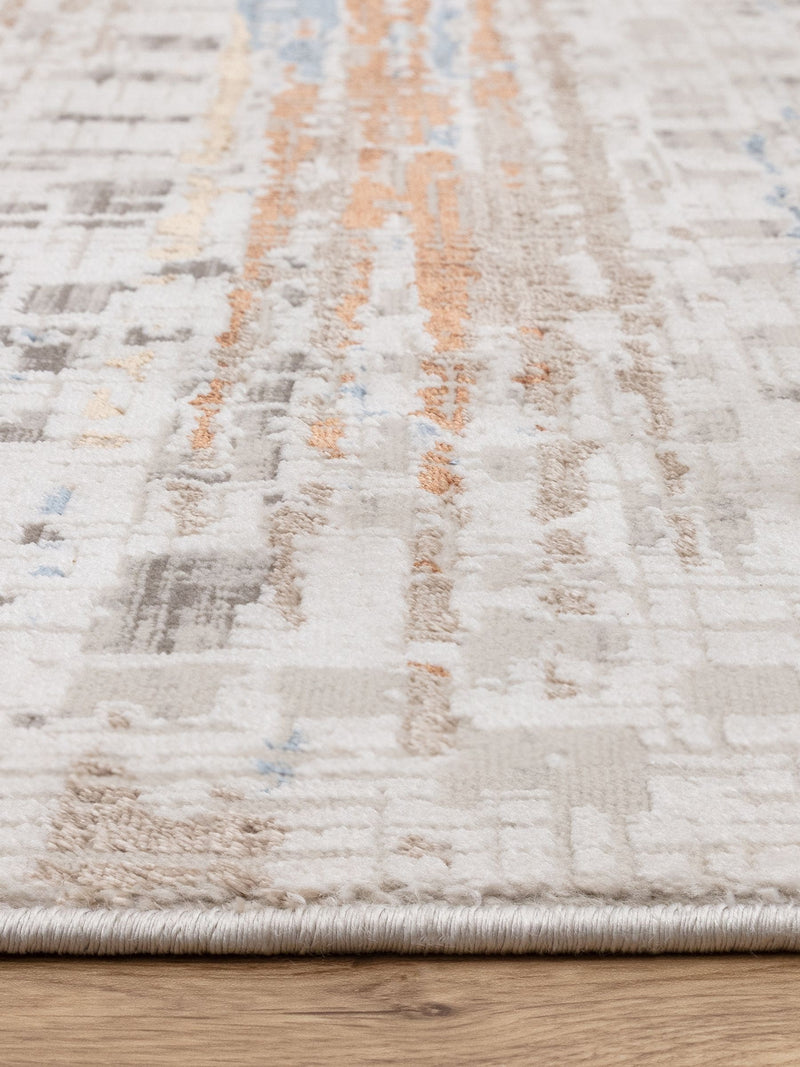 Rug Edit Metallic Miro Grid rug, imported from the UK