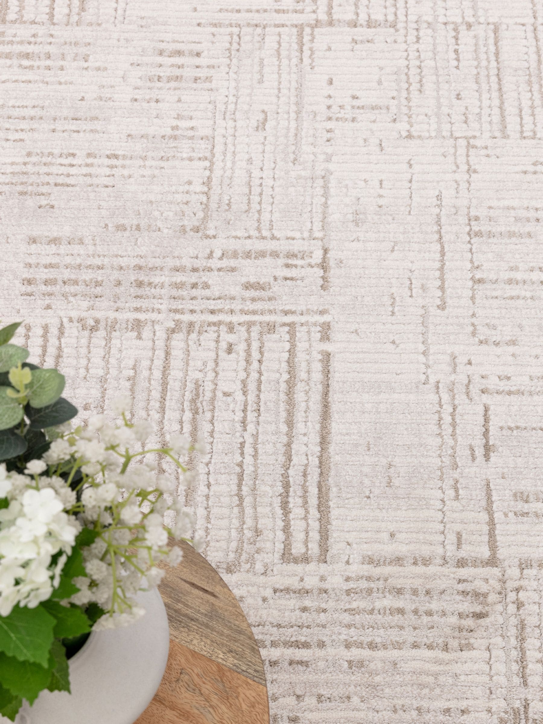 THE RUG EDIT cream Axel crosshatch rug, UK version