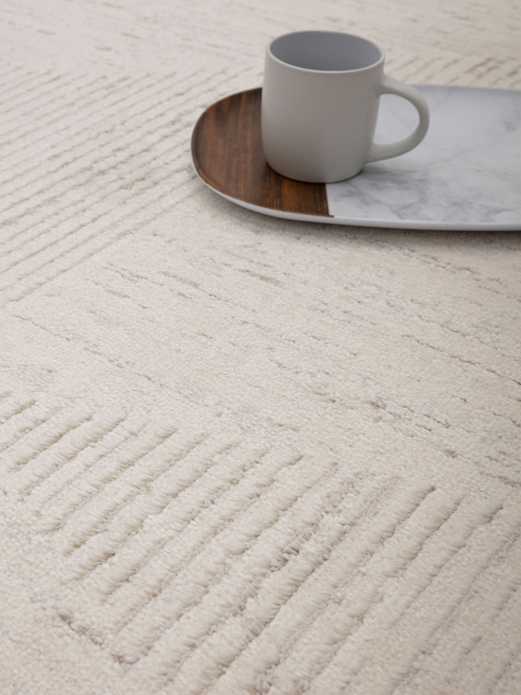 The Rug Edit Cream Axel Linear rug (British brand)