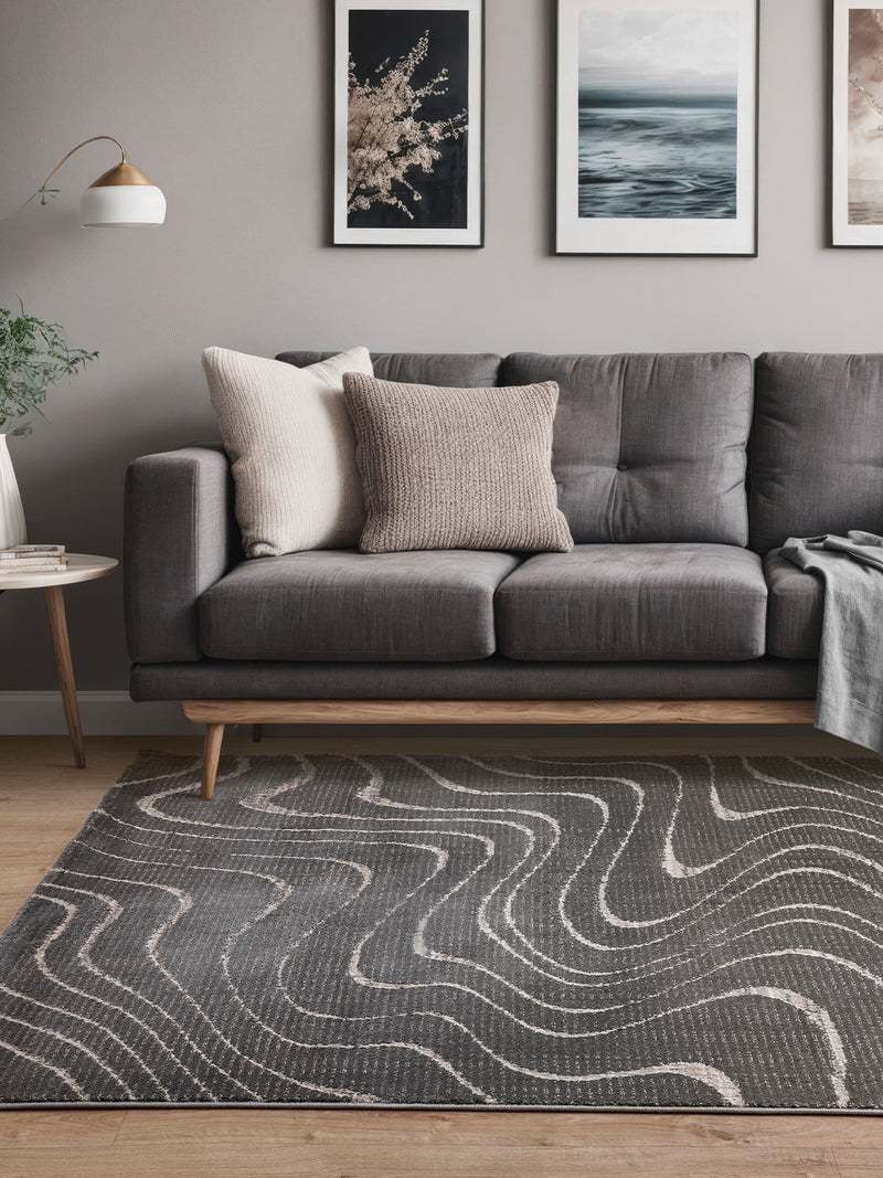 The Rug Edit Axel Wave rug in charcoal, UK version
